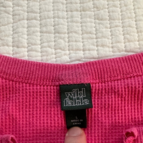 Wild Fable Pink Waffle Knit Long Sleeve Top - Picture 2 of 6